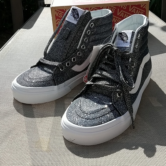 Vans Shoes - Vans 6.5 Sk8 hi reissue high top black glitter